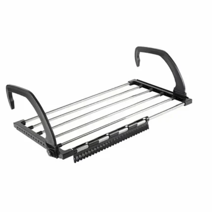 Tendedero De Ropa Para Balcón, Tendedero De Acero Inoxidable Para Valla, Negro