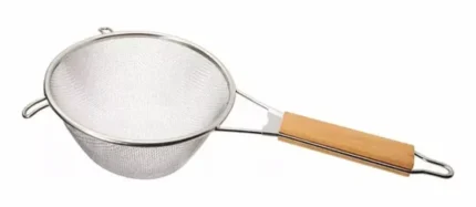 Colador De Malla Acero Inoxidable 20 Cm Mango Madera