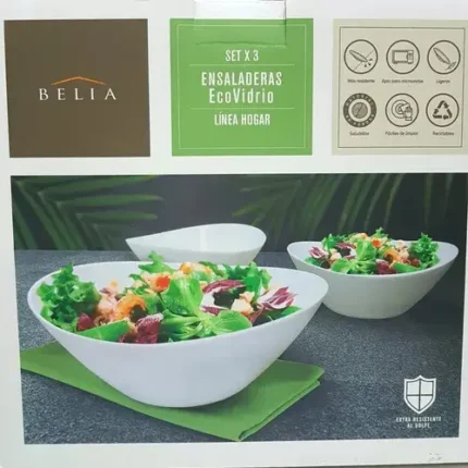 Set De 3 Ensaladeras Belia Ecovidrio