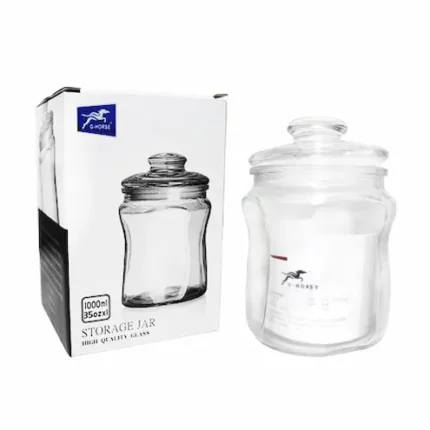G-Horse-tanque de almacenamiento de vidrio con tapa 1000ML